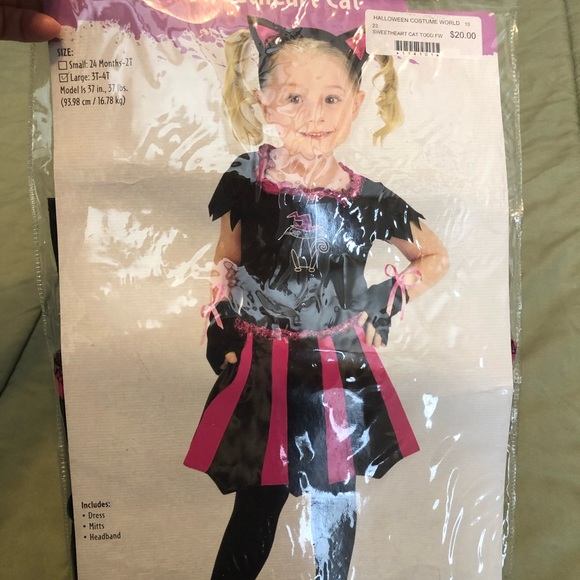 Fun World Girls Sweetheart Cat Halloween Costume Size 3t/4T NIP - Picture 1 of 4